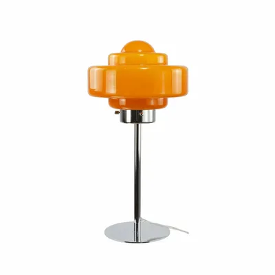 Table lamps - Orange glass and chrome metal table lamp, ZENI - C-CRÉATION | BOUDET