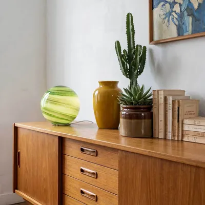Lampes à poser - Lampe à poser petit modèle en verre soufflé vert, ASTROLIS - C-CRÉATION | BOUDET