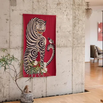 Fabrics - Tiger and Magpie (Burgundy) Blankets - BONEE(LIVING ART BRAND)