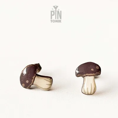 Porcini Mushroom Stud Earrings - PINTONIK