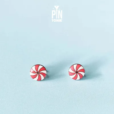 Peppermint Candy Stud Earrings - PINTONIK
