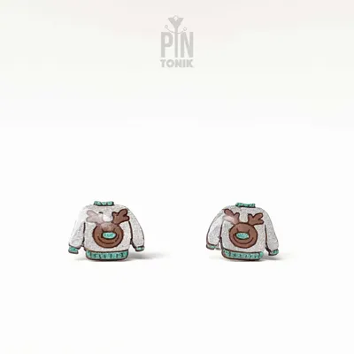 Reindeer Christmas Sweater Studs - PINTONIK