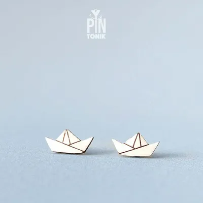 Paper Boat Stud Earrings - PINTONIK