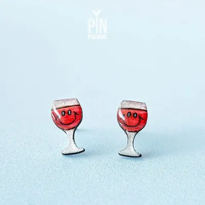 Red Wine Stud Earrings - PINTONIK