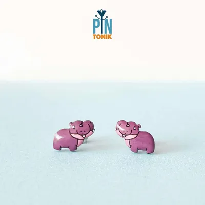 Pygmy Hippo Stud Earrings - PINTONIK