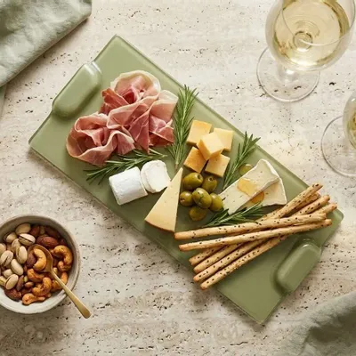 Platter and bowls - cheese board, cake platter, cutting board - ROSE CORAIL DECO