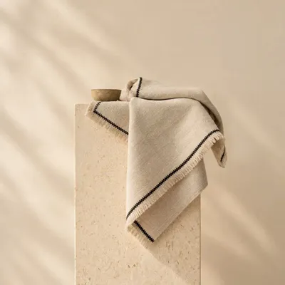 Napkins - The Tuscany Napkin - Natural Black - 45x45 - BAZAR BIZAR LIVING