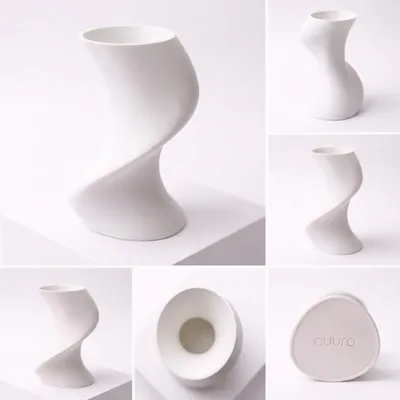 Aménagements pour bureau - Vase imprimé en 3D « BAILE » | Blanc - AUURA