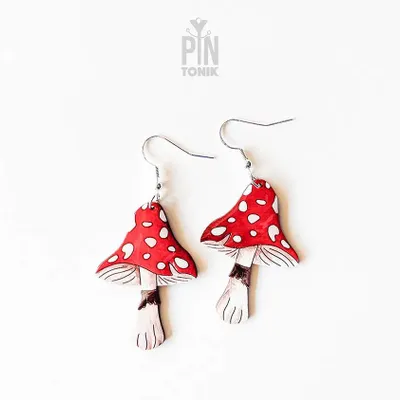 Jewelry - Amanita Mushroom Dangle Earrings - PINTONIK