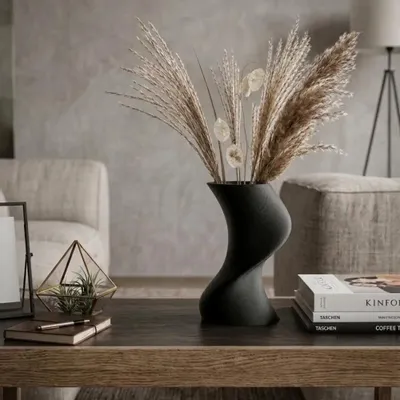 Aménagements pour bureau - Vase imprimé en 3D « BAILE » | Noir - AUURA