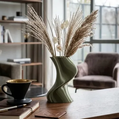 Aménagements pour bureau - Vase imprimé en 3D « BAILE » | Vert émeraude - AUURA