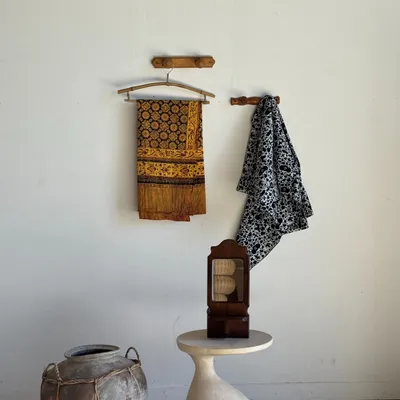Decorative objects - Small hook with two hooks in pine round button H5 - OFFICE OBJETS