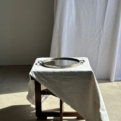 Plats et saladiers - Plateau miroir circulaire à deux anses H3,5 D48 - OFFICE OBJETS