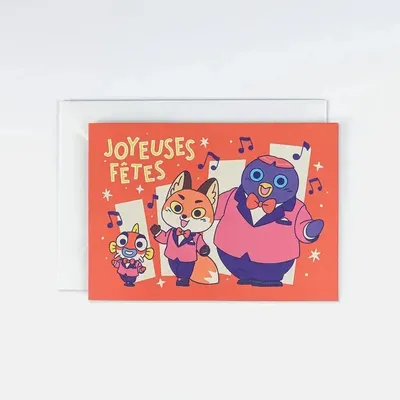 Carterie - Carte de voeux "Joyeuses fêtes" et son enveloppe - format A6 - YEAAAH! STUDIO