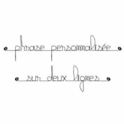 Cadeaux - Écriture Déco Murale Fil de fer à personnaliser - 2 lignes - BIJOUX DE MUR