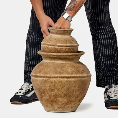 Decorative objects - Anta terracotta vase - antique finish 30*30cm - DESIGN TRIP