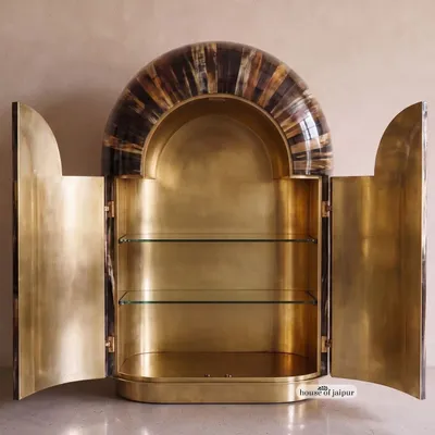 Wardrobe - Arcana Resin and Brass Sculptural Wardrobe and Collector's Cabinet - HOUSE OF JAIPUR
