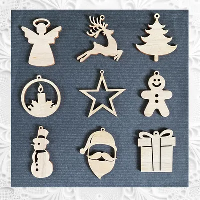 Christmas garlands and baubles - Christmas baubles - - Wooden subject collection - 9 pieces - LA COUR DU JUCH