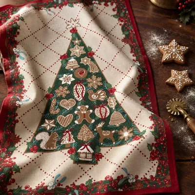 Kitchen linens - Sapin Gourmand tea towel - BEAUVILLÉ