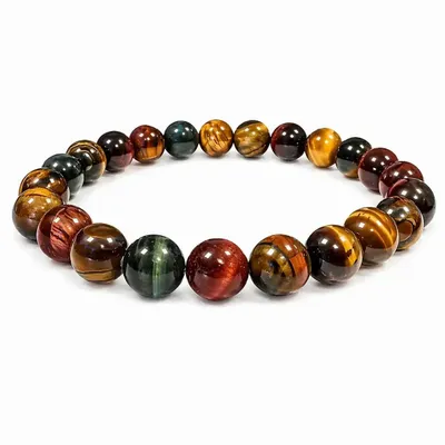 Parfums d'intérieur - Bracelet Oeil De Tigre Multicolore A Perles 8mm - ARABESK