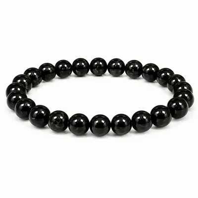 Home fragrances - Black Tourmaline Bracelet with 8mm Beads - ARABESK