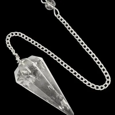 Jewelry - Brazilian Rock Crystal Conical 6-Facet Pendulum - ARABESK