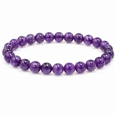 Home fragrances - Amethyst Beaded Bracelet 8mm - ARABESK