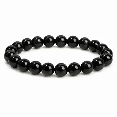 Parfums d'intérieur - Bracelet Perles Obsidienne Noire A 8mm - ARABESK