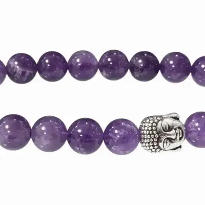 Bracelets - Bracelet Amethyste & Bouddha A perles 8mm - ARABESK