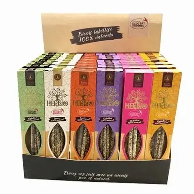 Parfums d'intérieur - Encens Smudge Ecocert Herbio Présentoir 42pcs - ARABESK
