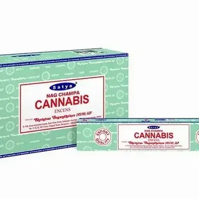 Parfums d'intérieur - Encens Satya Cannabis 15g - Boîte De 12 Paquets - ARABESK