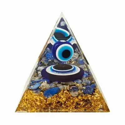 Bijoux - Orgonite Pyramide Mauvais Oeil & Lapis Lazuli - ARABESK