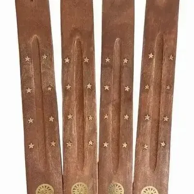 Bougeoirs et photophores  - Porte encens bois ski Soleil x10 - ARABESK