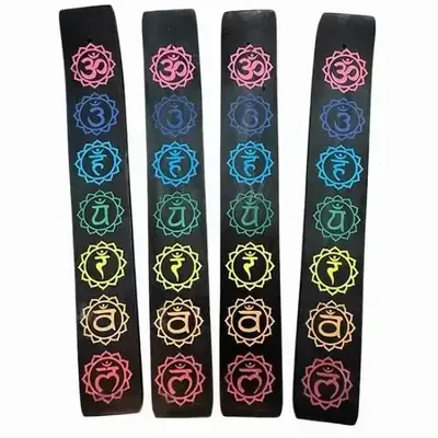 Bougeoirs et photophores  - Porte encens bois ski 7 Chakras x10 - ARABESK