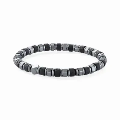 Bracelets - Bracelet Pierre de Lave & Hématite A perles 6mm - ARABESK