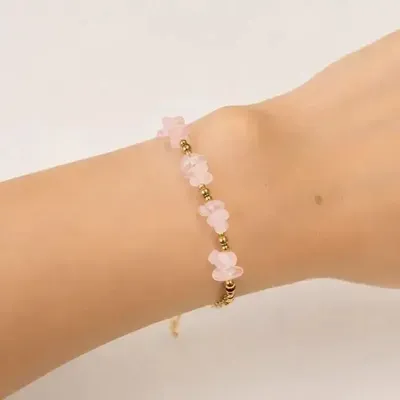 Bracelets - Bracelet Énergie en Quartz Rose A – Éclats de Pierre - ARABESK