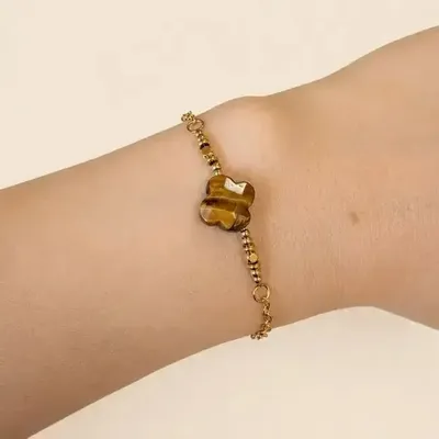 Bracelets - Luck Bracelet, Grade-A Tiger's Eye – Clover - ARABESK