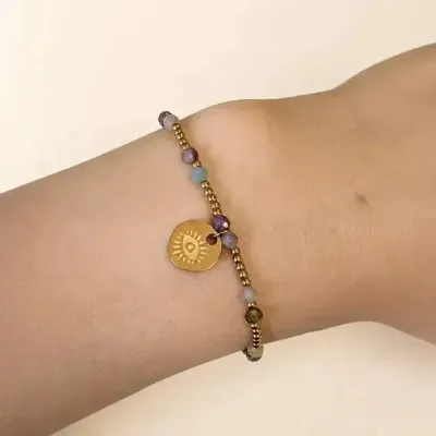 Bracelets - Protection Bracelet, Multicolor Tourmaline – Protective Eye - ARABESK