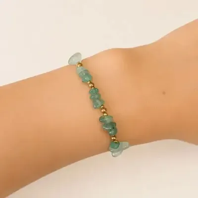 Bracelets - Energy Bracelet, Grade-A Green Aventurine – Stone Chips - ARABESK