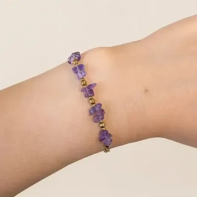 Bracelets - Bracelet Énergie en Améthyste A+ – Éclats de Pierre - ARABESK
