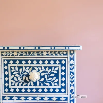 Night tables - Syahi Night Stand — Bone Inlay - HOUSE OF JAIPUR