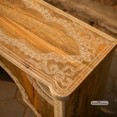 Console table - Jaipur Console Table - Arch Hand-Painted Solid Wood by House of Jaipur - HOUSE OF JAIPUR