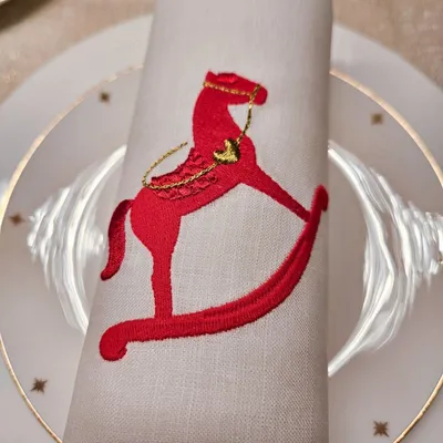 Linge de table textile - CHEVAL À BASCULE - serviette - ARTIPARIS