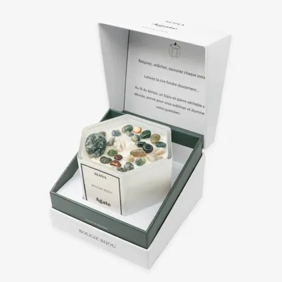 Cadeaux - Bougie bijou pierres Agate - parfum Raisin Divin - SLOYA