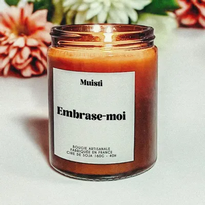 Cadeaux - Bougie Parfumée - Embrase-moi - Musc blanc – 160g - MUISTI