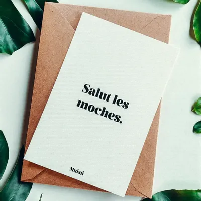 Carterie - Carte postale message - Salut les moches – Format 10x15cm - MUISTI