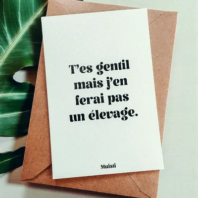 Card shop - Postcard message - You're kind, but I won't breed them - Size 10x15cm - MUISTI