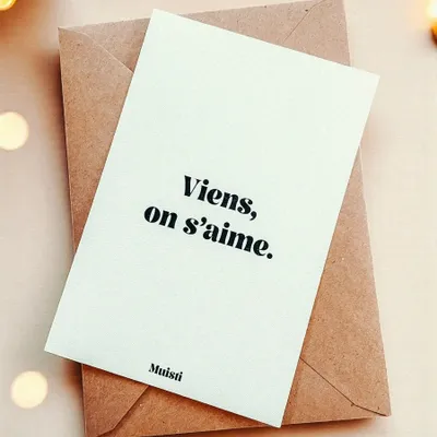 Card shop - Postcard message - Come, let's love each other – Size 10x15cm - MUISTI