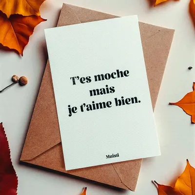 Card shop - Postcard message - You're ugly but I like you - Size 10x15cm - MUISTI