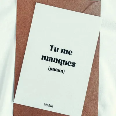 Card shop - Postcard message - I miss you - Size 10x15cm - MUISTI